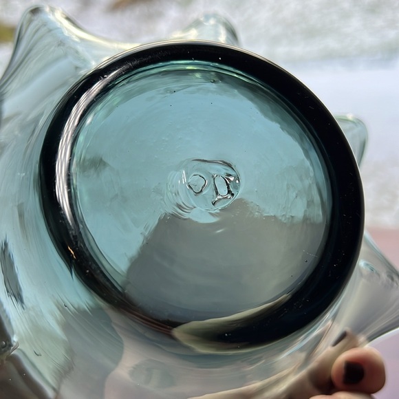 Vintage Blenko smokey grey art glass ruffle bowl - Picture 6 of 10